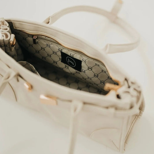 Cream PU Shoulder Bag
