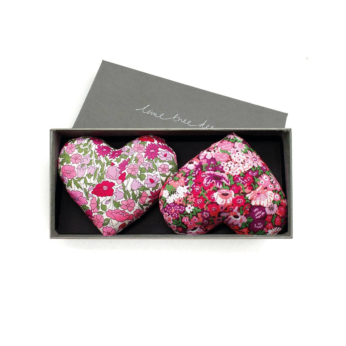 Lavender heart sachets in gift box from Gypsy Moon